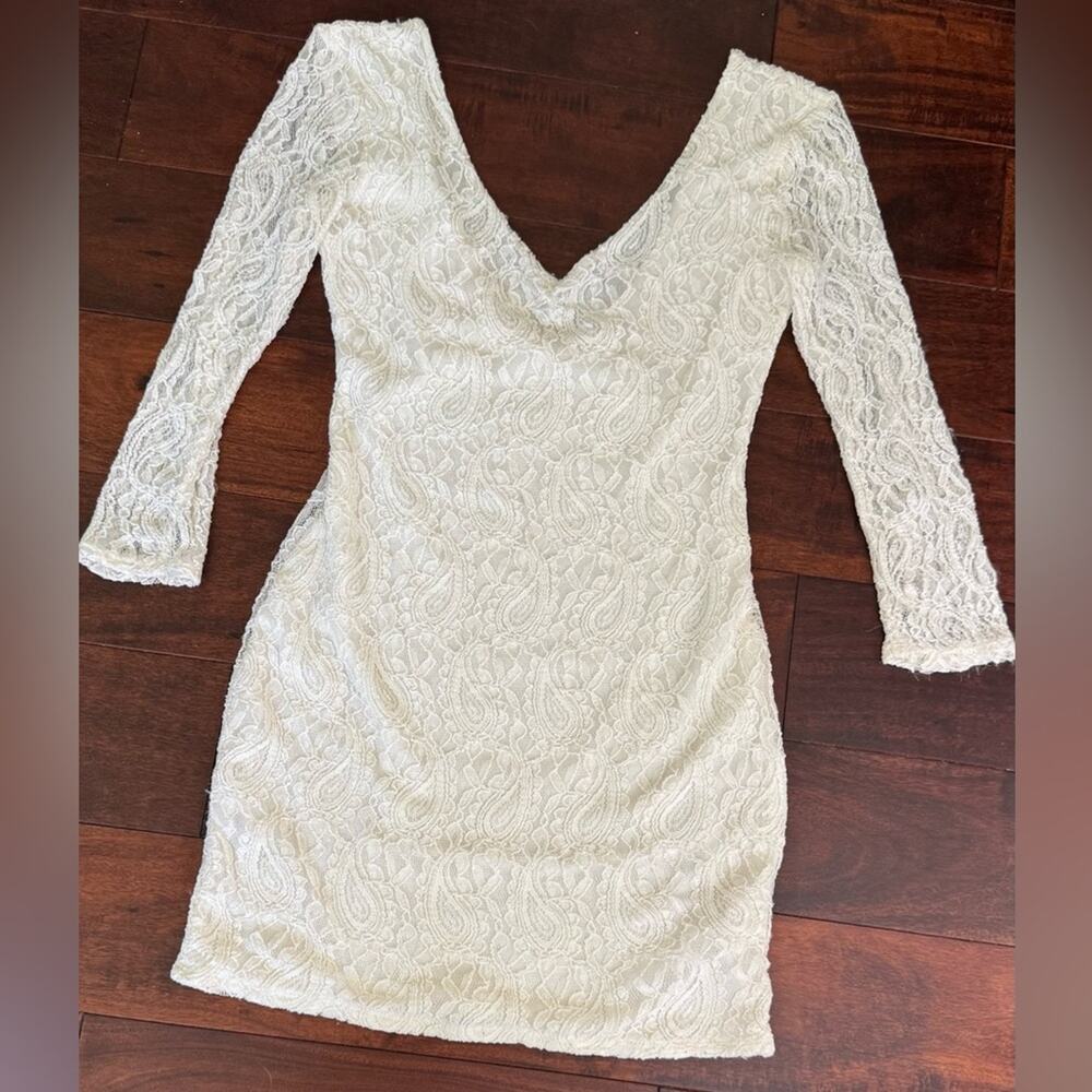 Pins and Needles Ivory Lace Bodycon Dress Size M